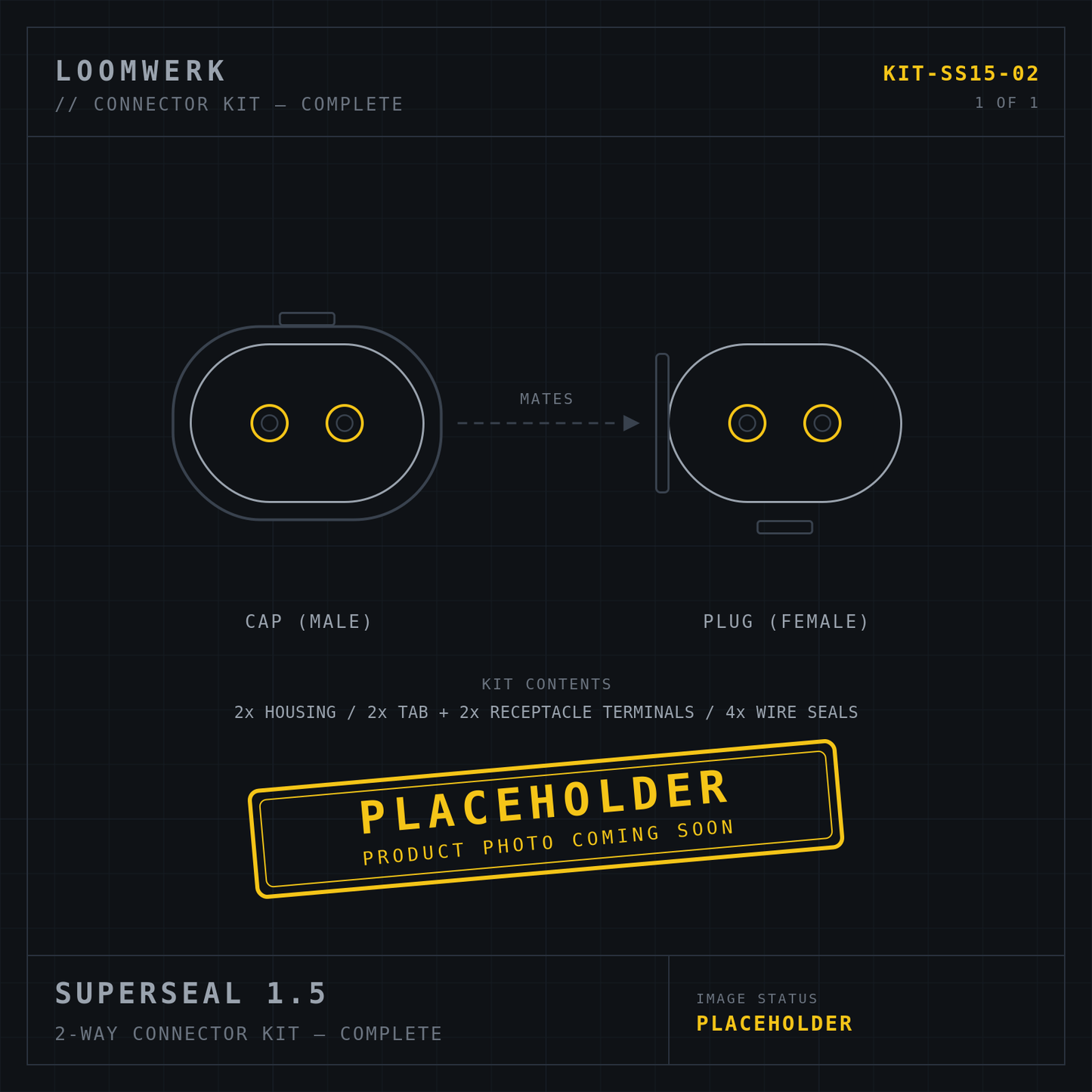 Superseal 1.5 2-way connector kit — placeholder image