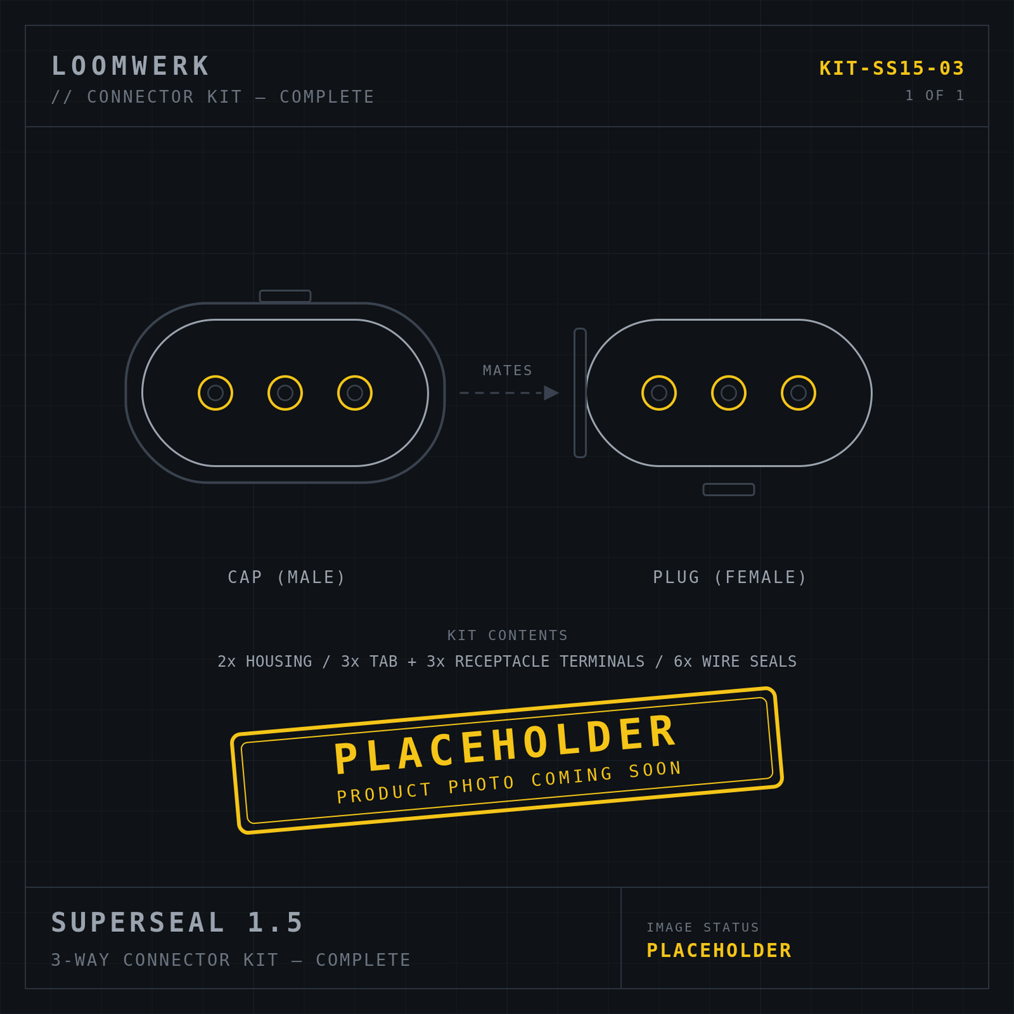 Superseal 1.5 3-way connector kit — placeholder image