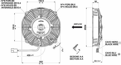 SPAL fan 190 mm — pusher